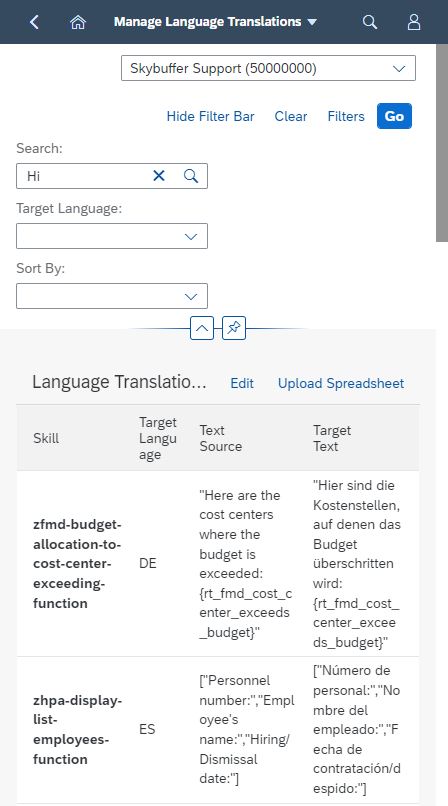 chatbot vocabulary management